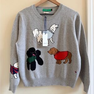 Clare V Classic Sweater - Flannel Grey w/ Paco & Friends original $325